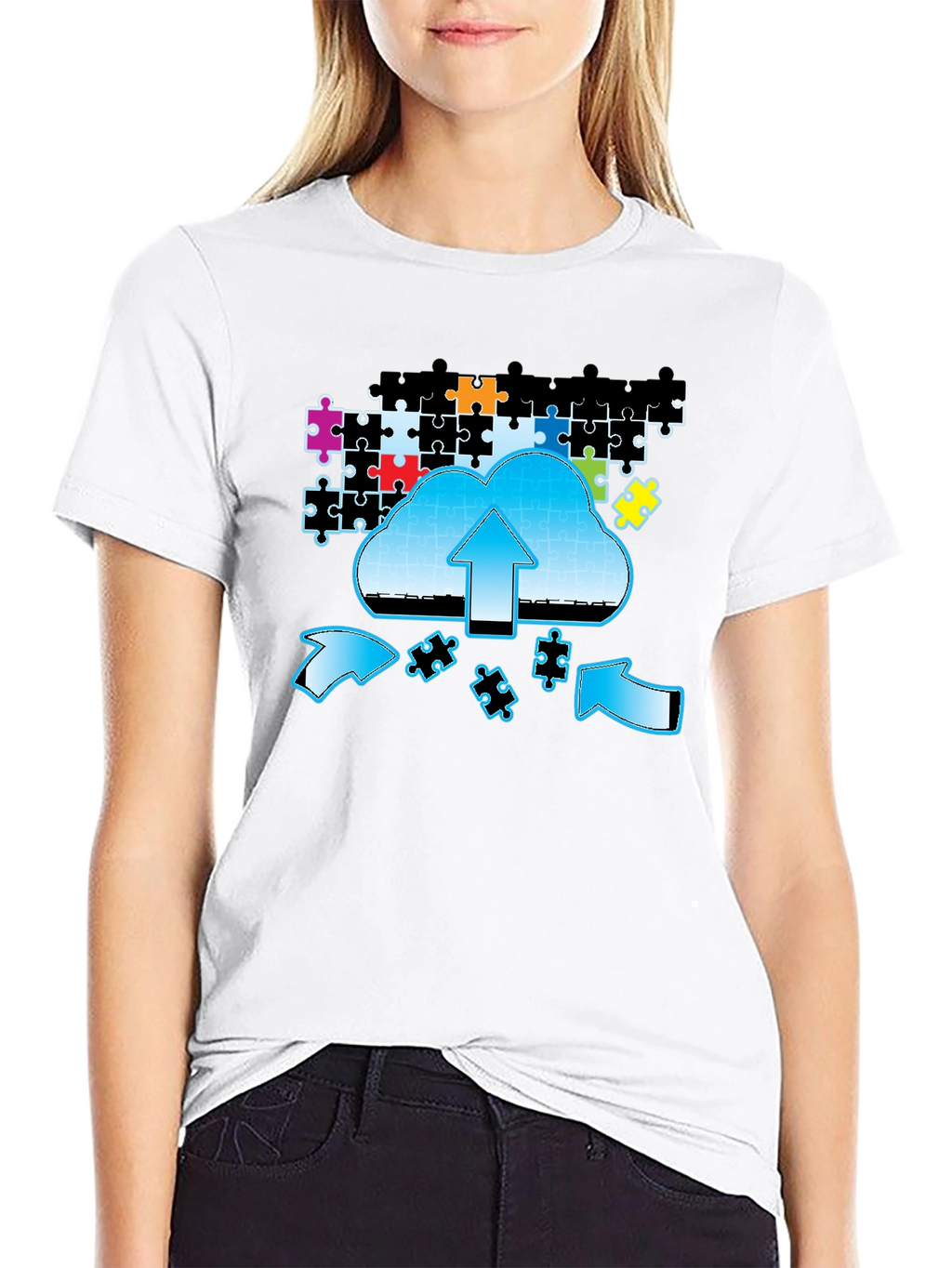 Cloud Puzzle Upload Graphic T-Shirt