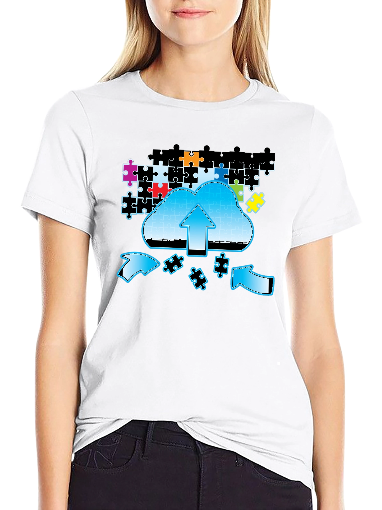 Cloud Puzzle Upload Graphic T-Shirt