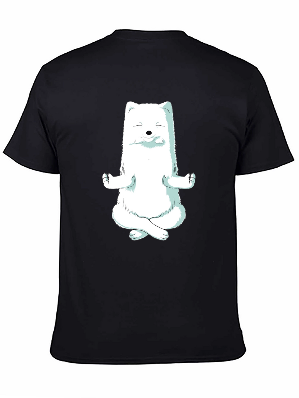 Zen Fox Black T-Shirt - Meditating Animal Graphic Tee