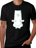 Zen Fox Black T-Shirt - Meditating Animal Graphic Tee
