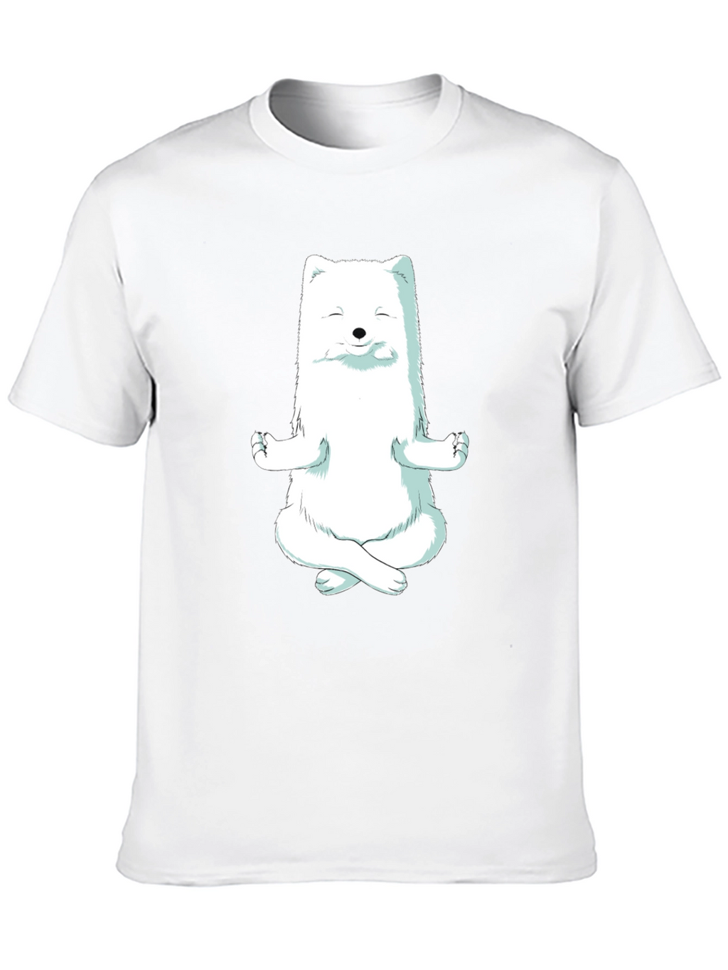 Zen Fox Black T-Shirt - Meditating Animal Graphic Tee