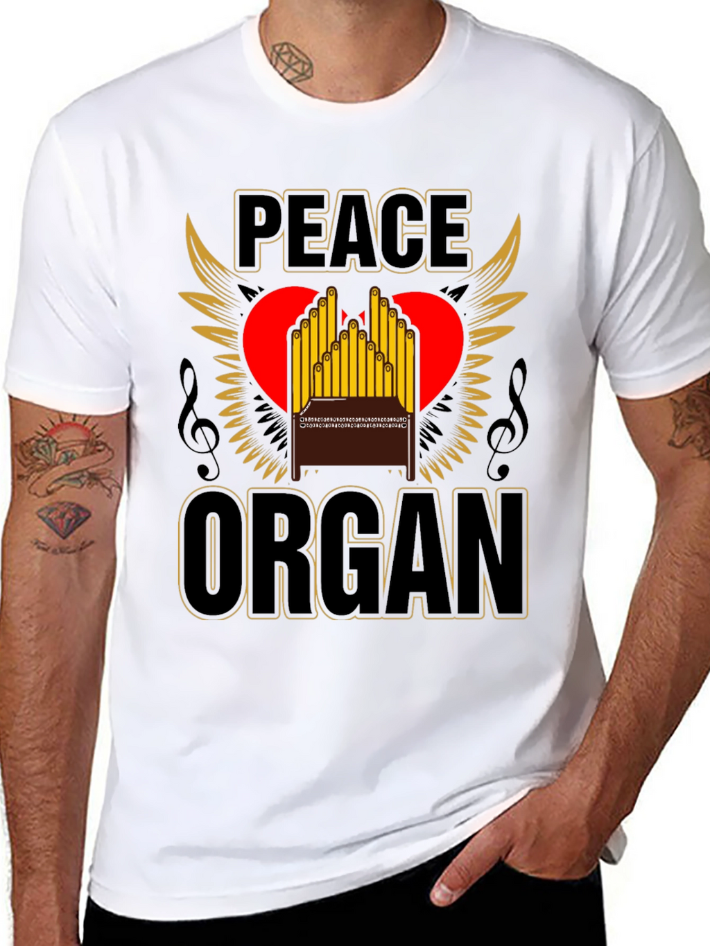 Peace Organ T-Shirt - Music Lover Gift