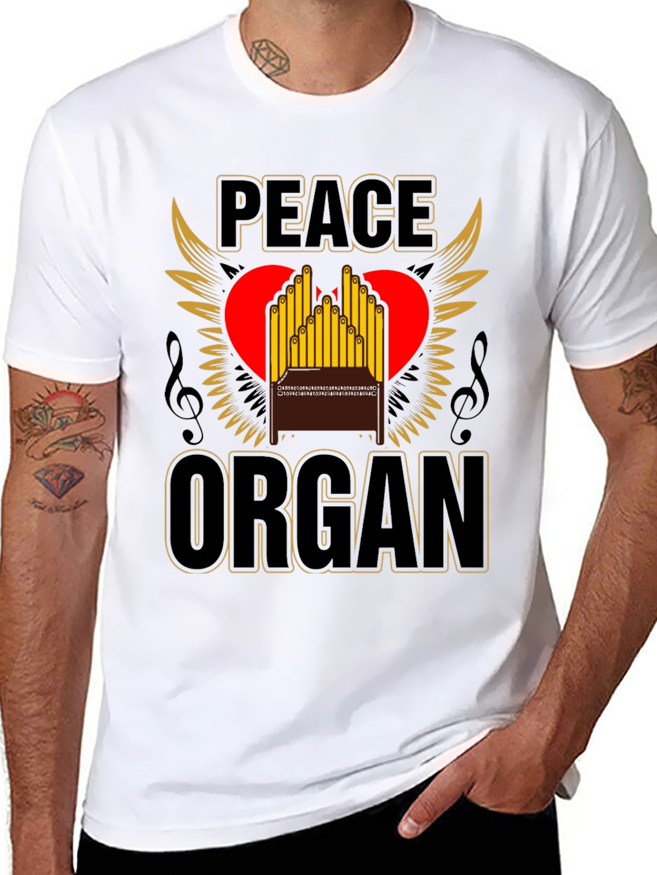 Peace Organ T-Shirt - Music Lover Gift