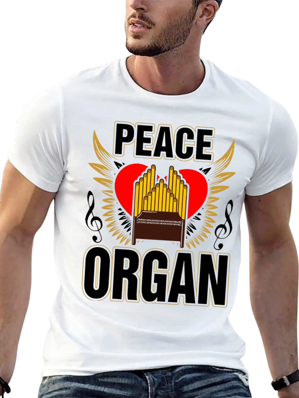 Peace Organ T-Shirt - Music Lover Gift