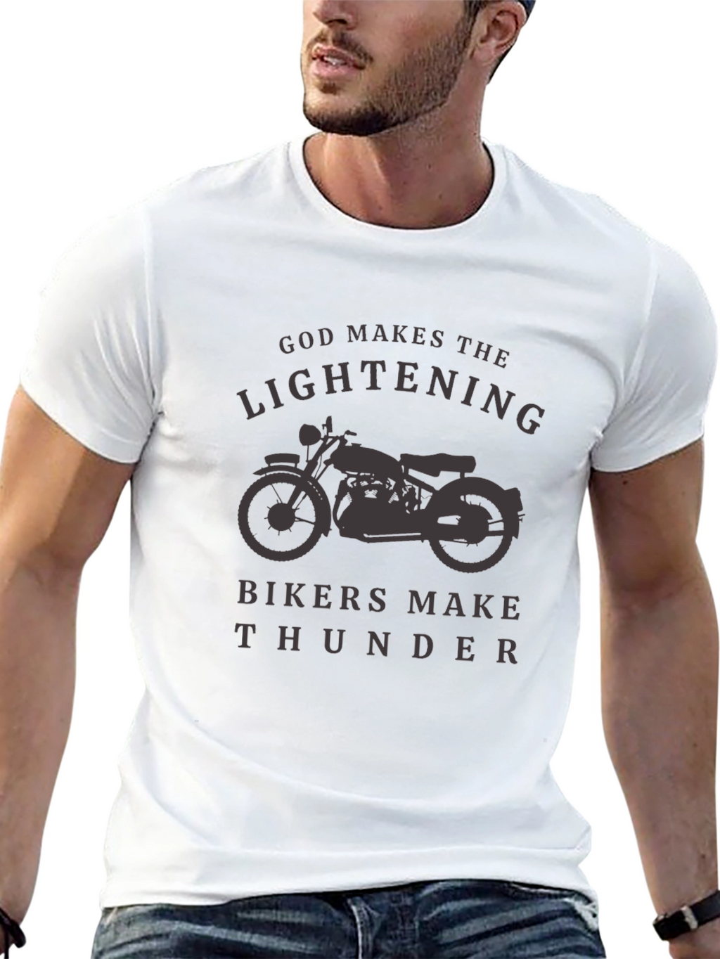 God Makes Lightning Bikers Make Thunder T-Shirt