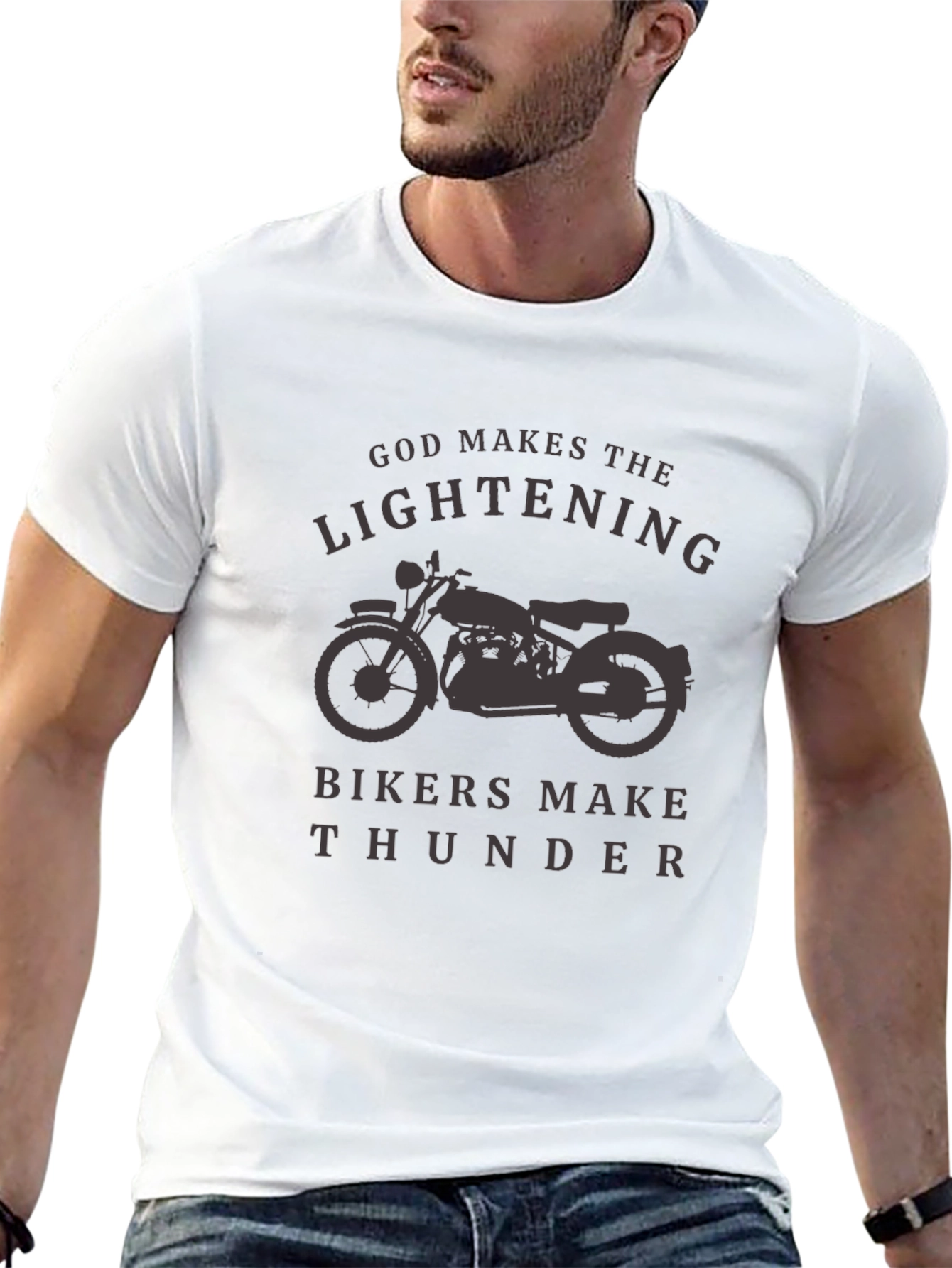 God Makes Lightning Bikers Make Thunder T-Shirt