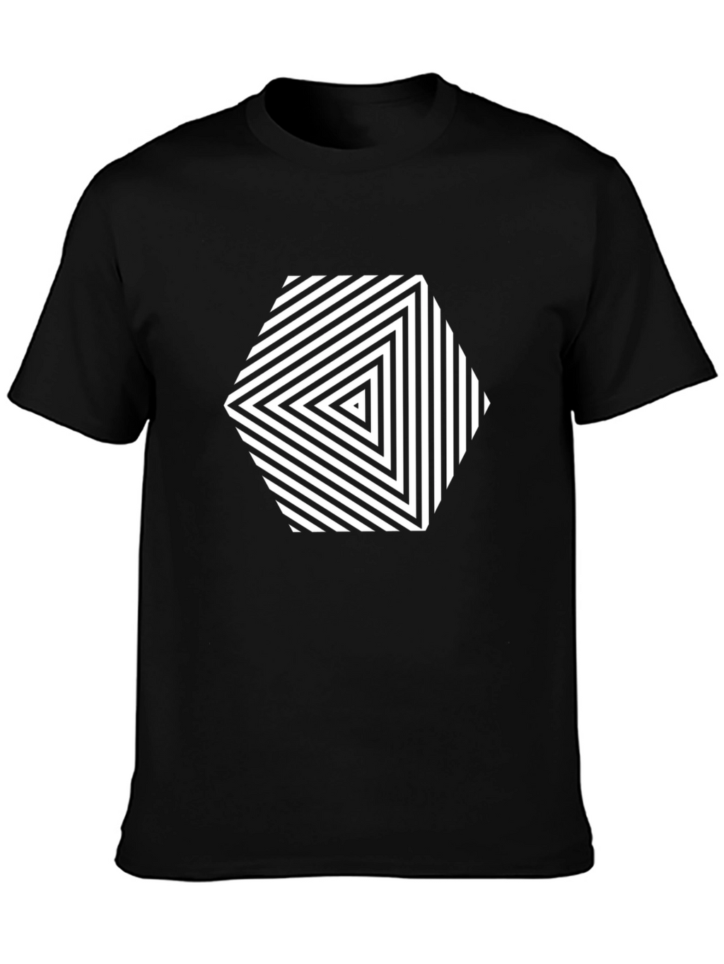 Optical Illusion Graphic Tee - Black