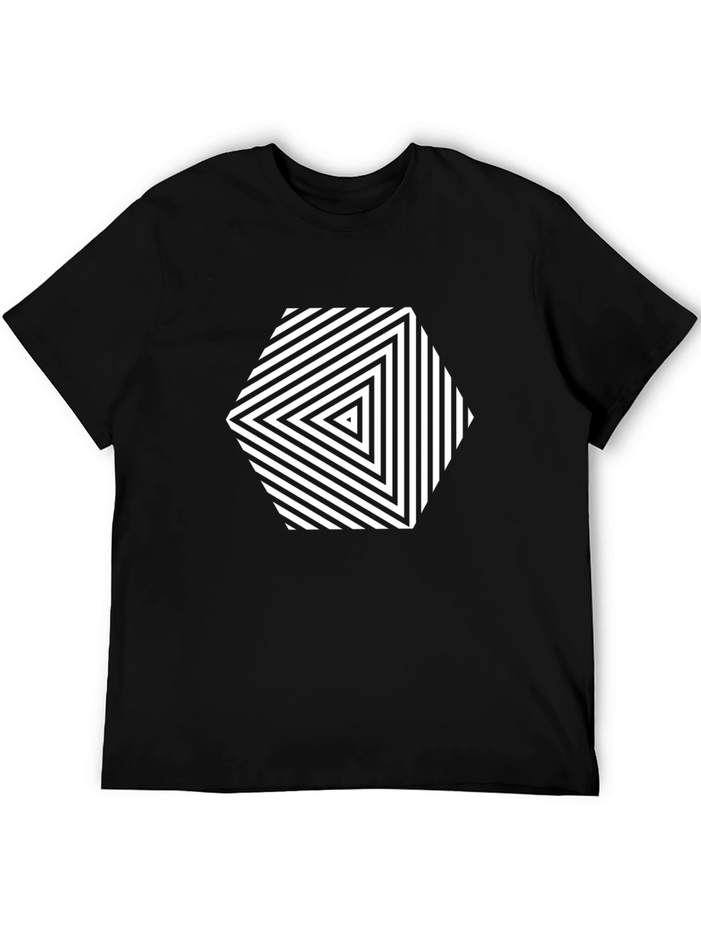 Optical Illusion Graphic Tee - Black