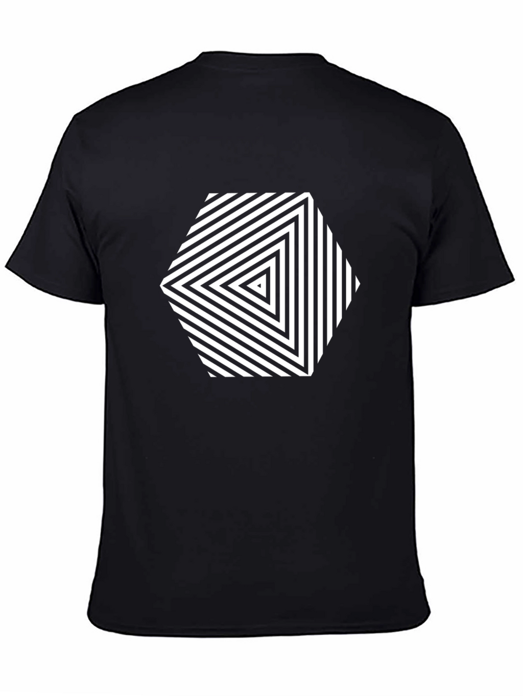 Optical Illusion Graphic Tee - Black
