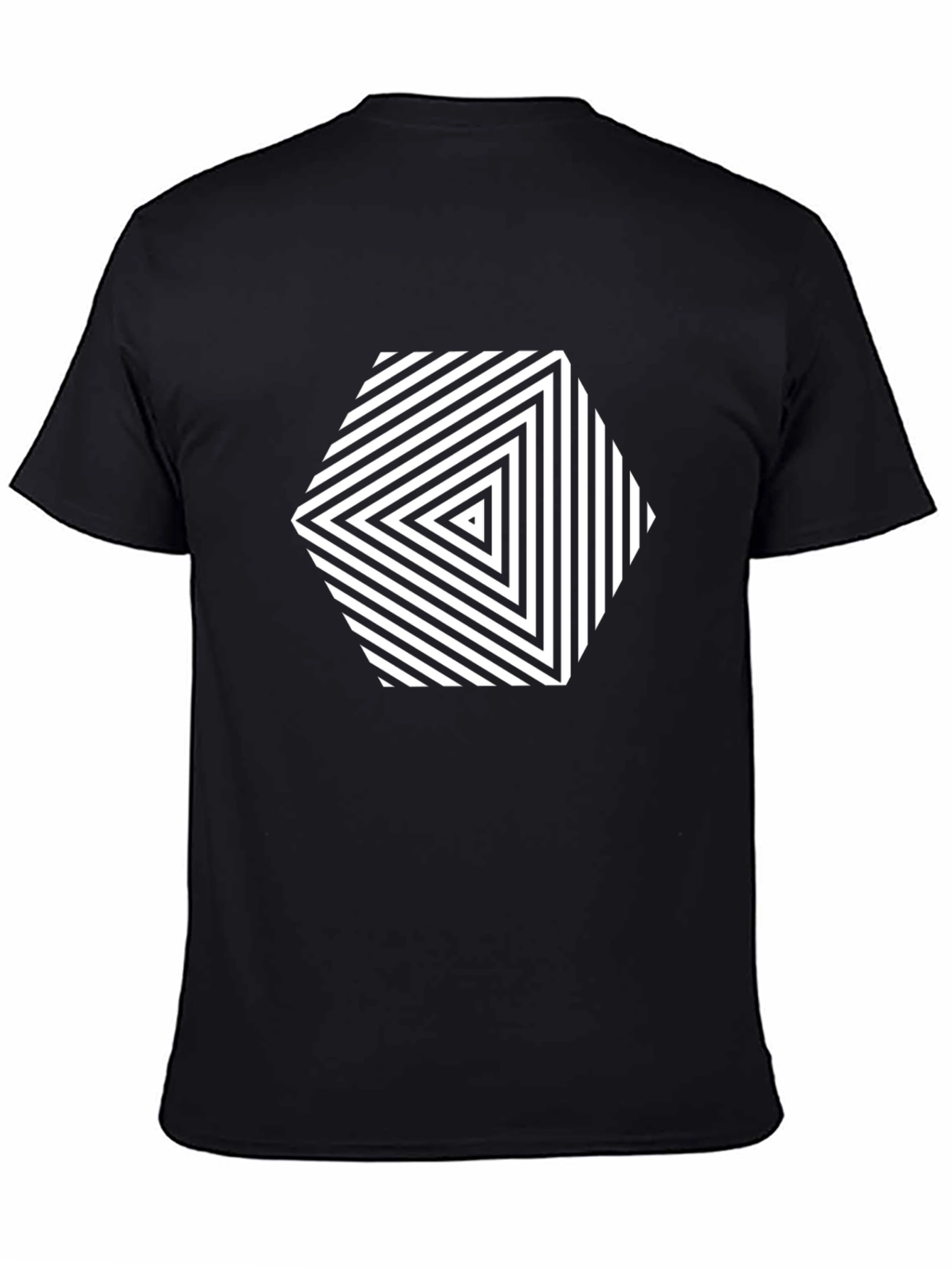 Optical Illusion Graphic Tee - Black