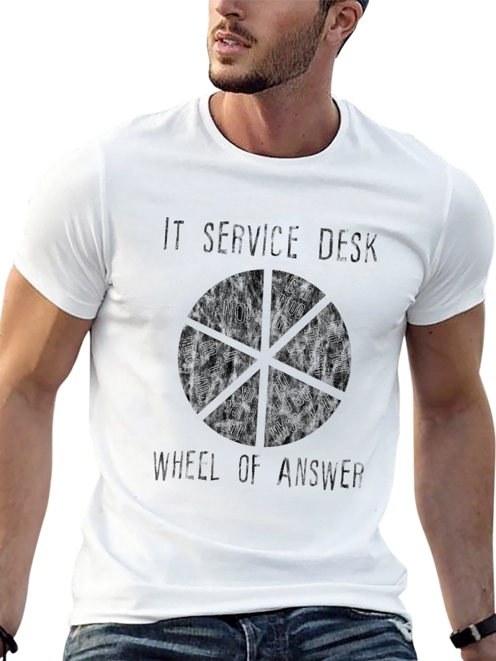 IT Service Desk Wheel of Answer Graphic T-Shirt