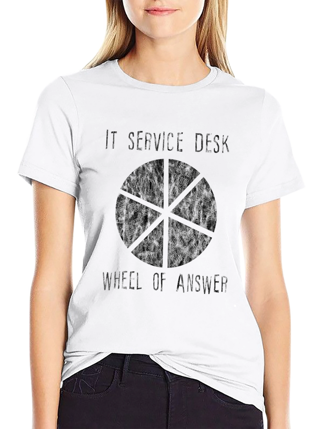 IT Service Desk Wheel of Answer Graphic T-Shirt
