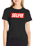 Selfie Graphic Tee - Bold Red Box Design
