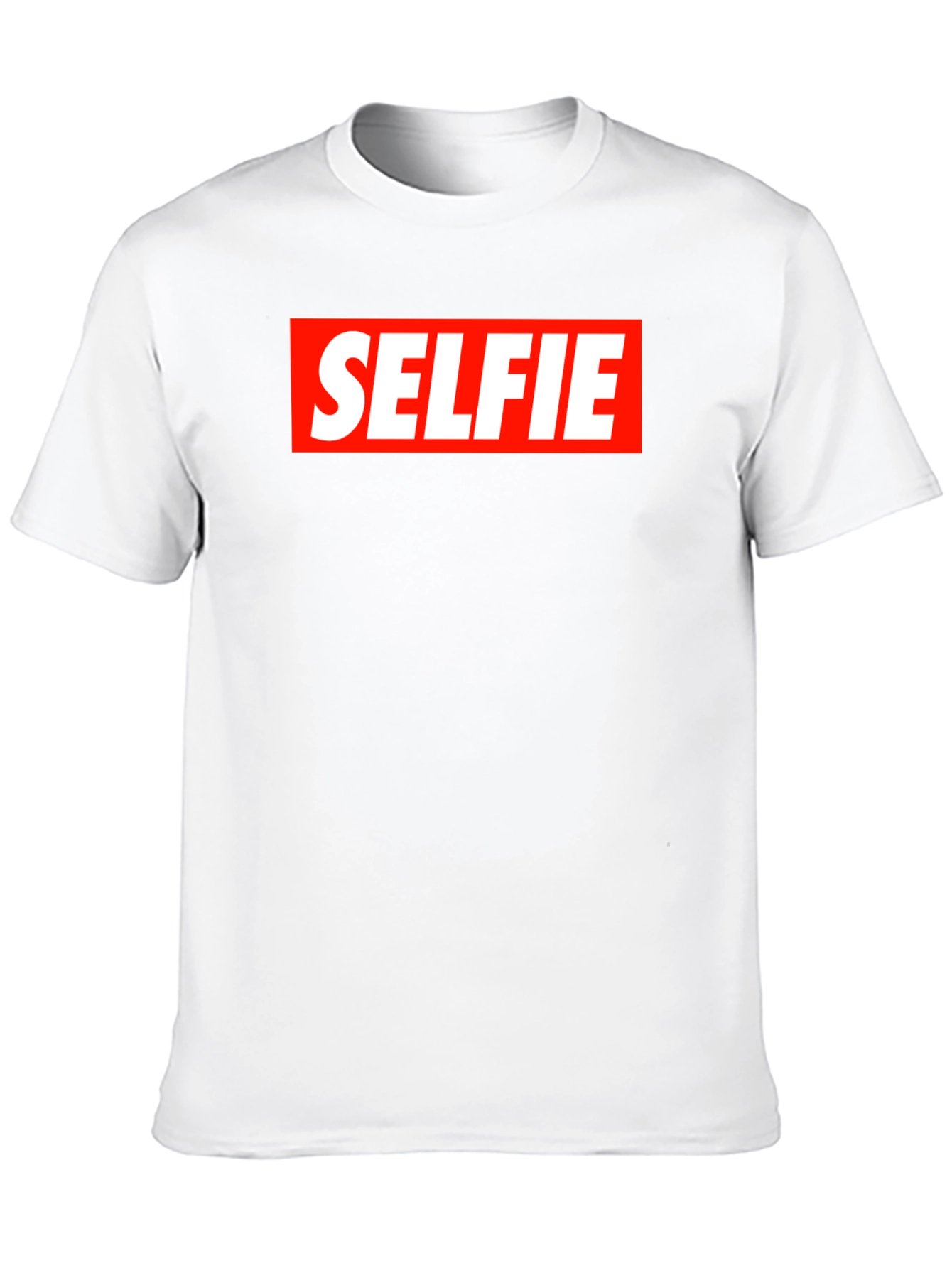 Selfie Graphic Tee - Bold Red Box Design