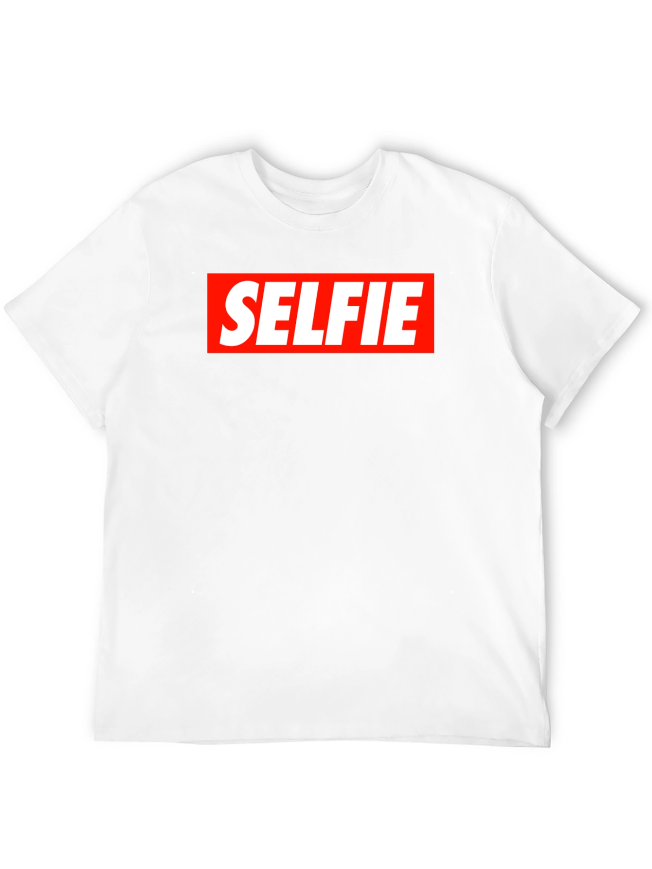 Selfie Graphic Tee - Bold Red Box Design