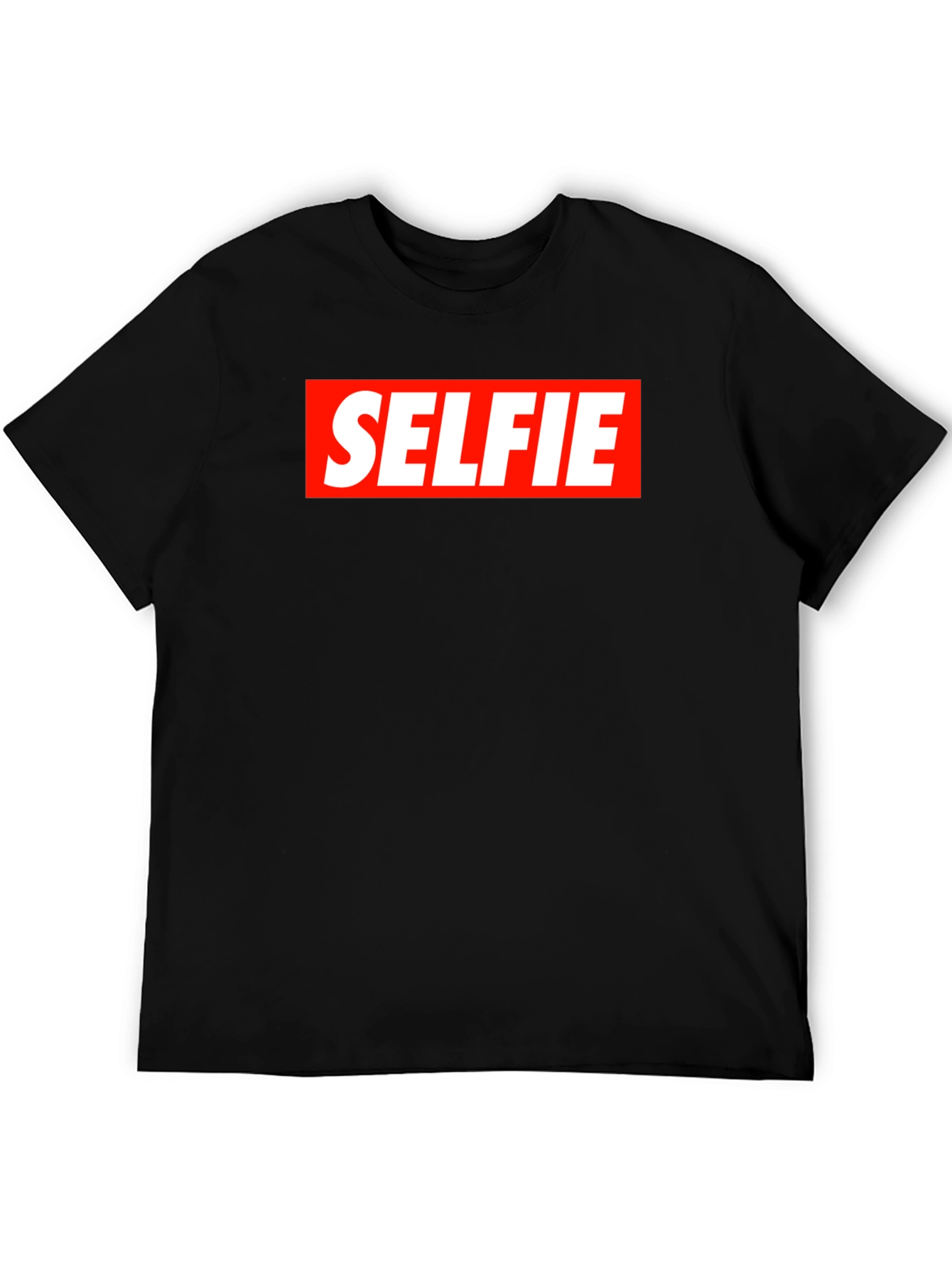 Selfie Graphic Tee - Bold Red Box Design