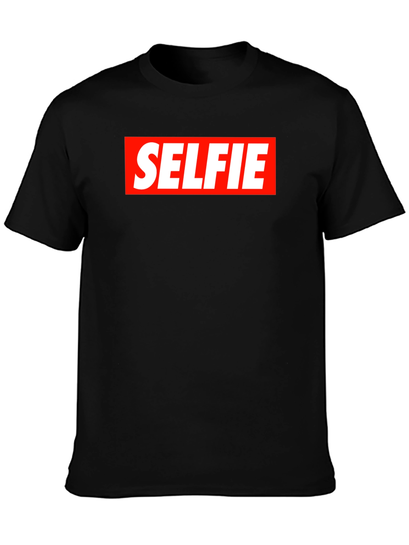 Selfie Graphic Tee - Bold Red Box Design