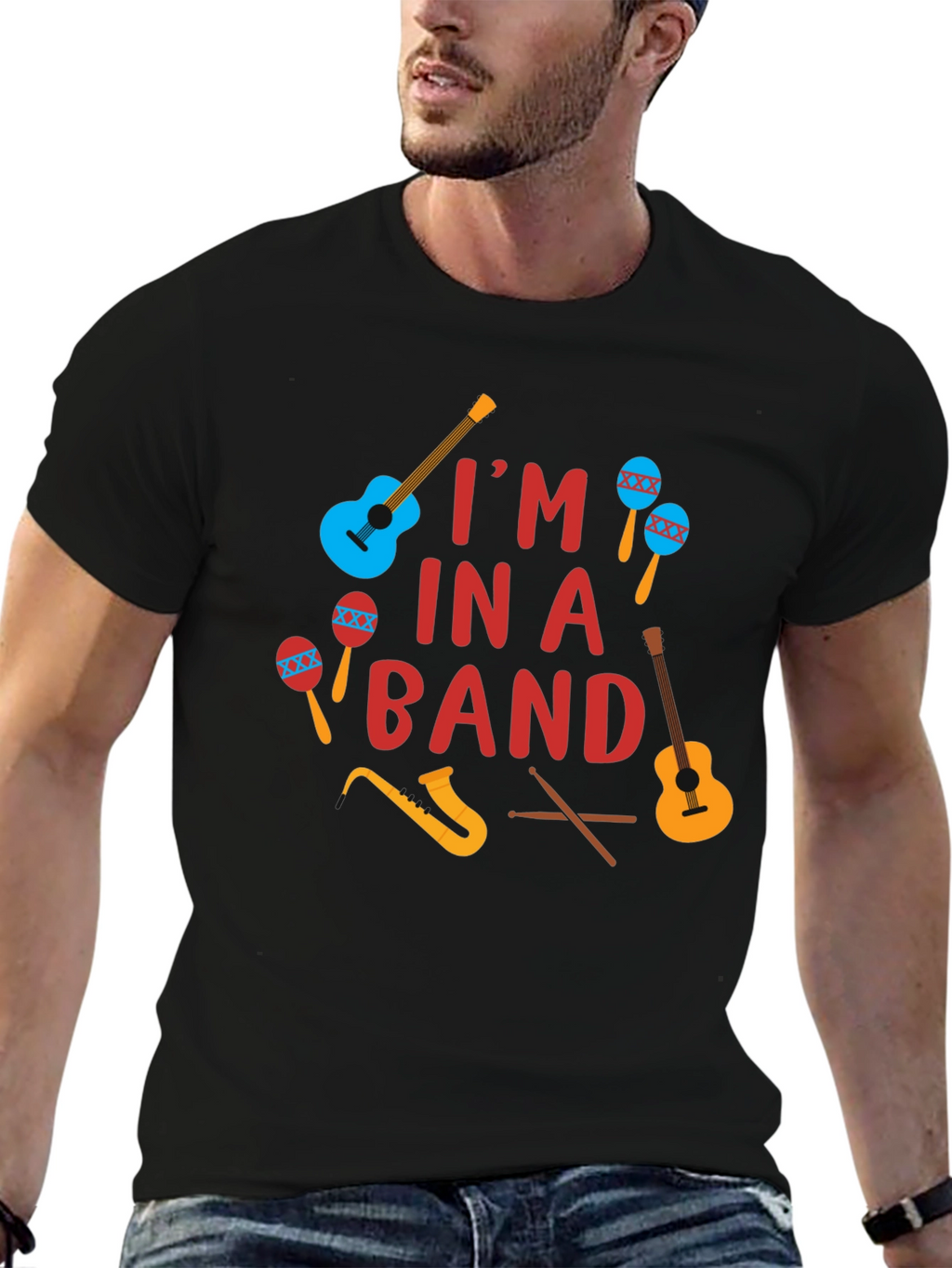 Im In A Band T-Shirt Music Instruments Design