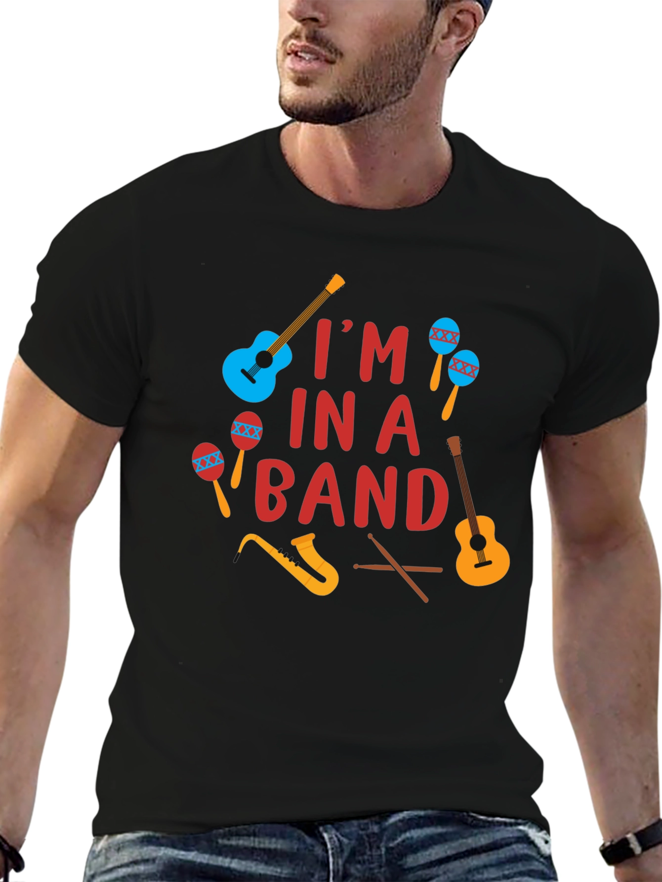 Im In A Band T-Shirt Music Instruments Design