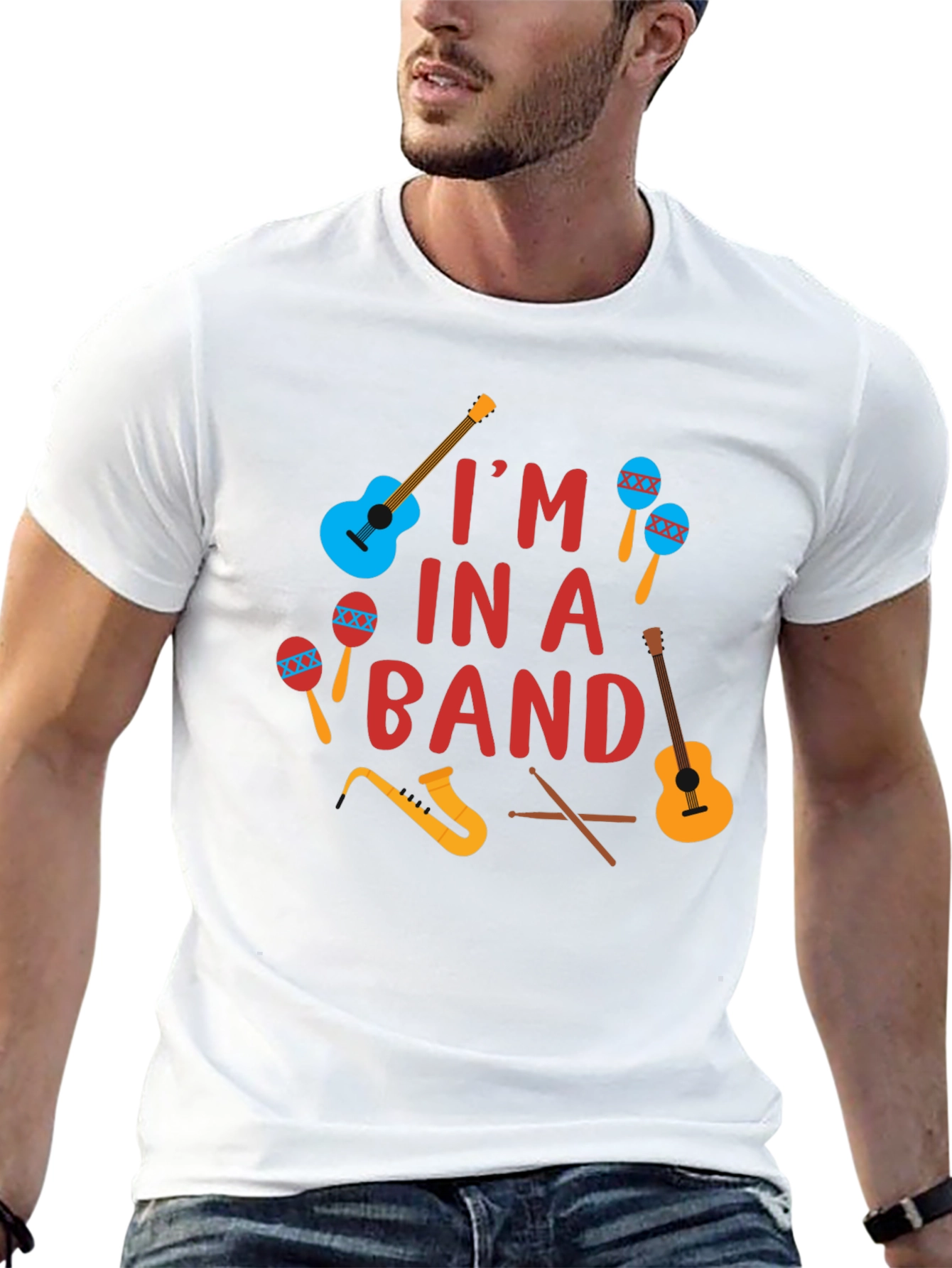Im In A Band T-Shirt Music Instruments Design