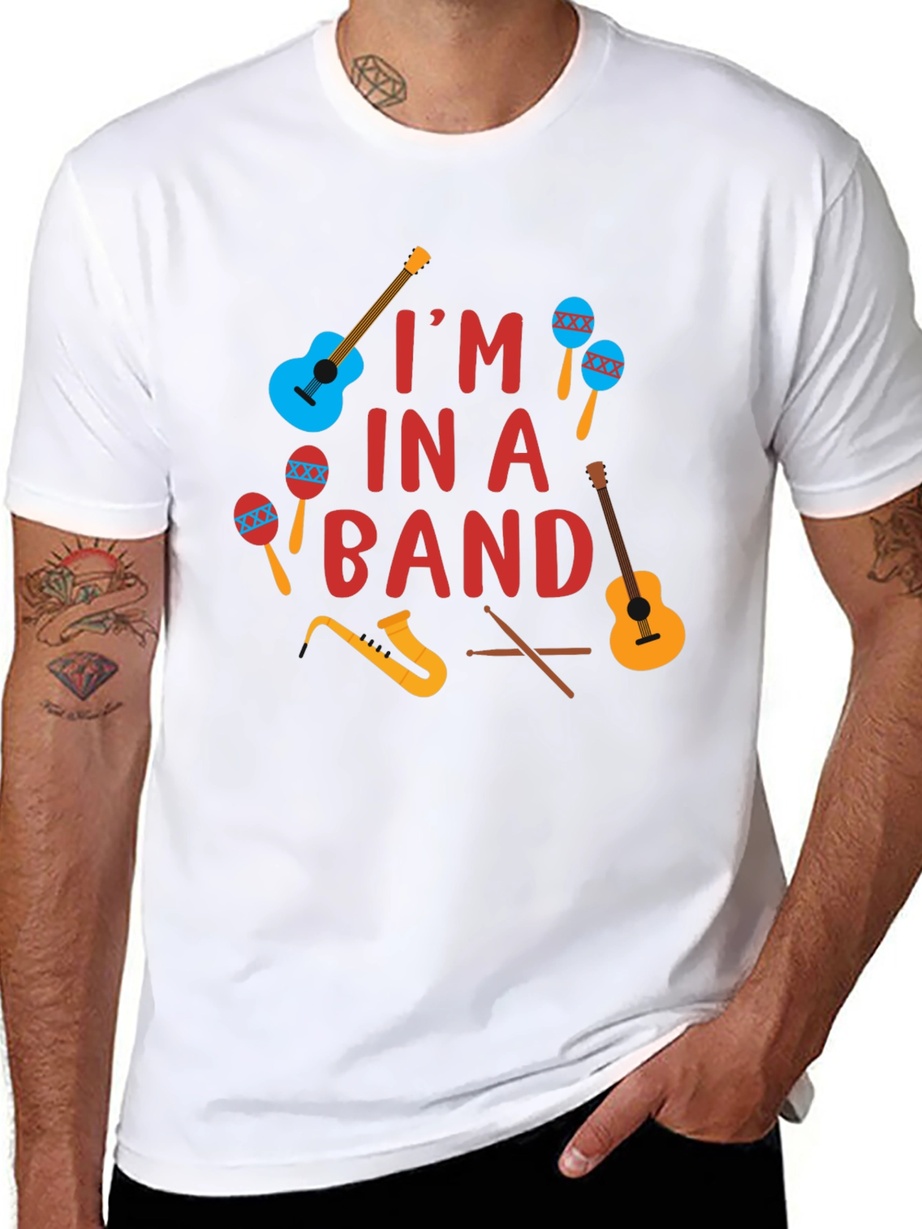 Im In A Band T-Shirt Music Instruments Design