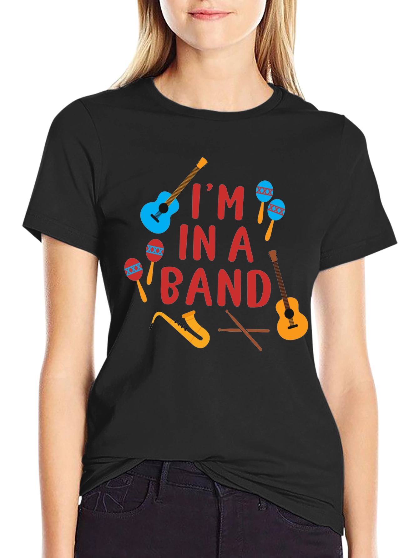 Im In A Band T-Shirt Music Instruments Design