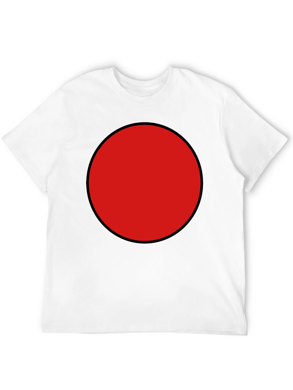 Red Circle Graphic Tee - Black Cotton Blend Shirt