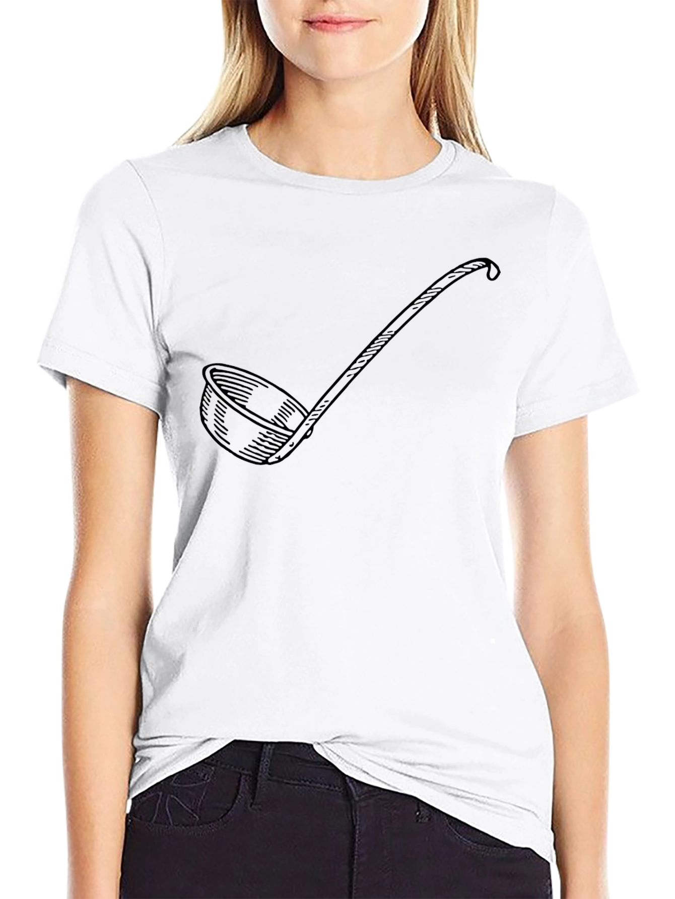 Soup Ladle Graphic Black T-Shirt - Funny Kitchen Gift