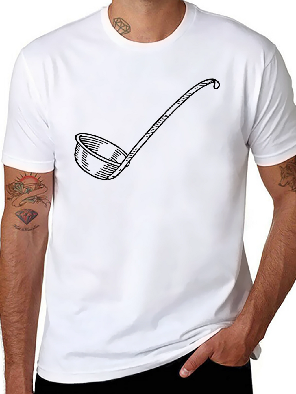 Soup Ladle Graphic Black T-Shirt - Funny Kitchen Gift