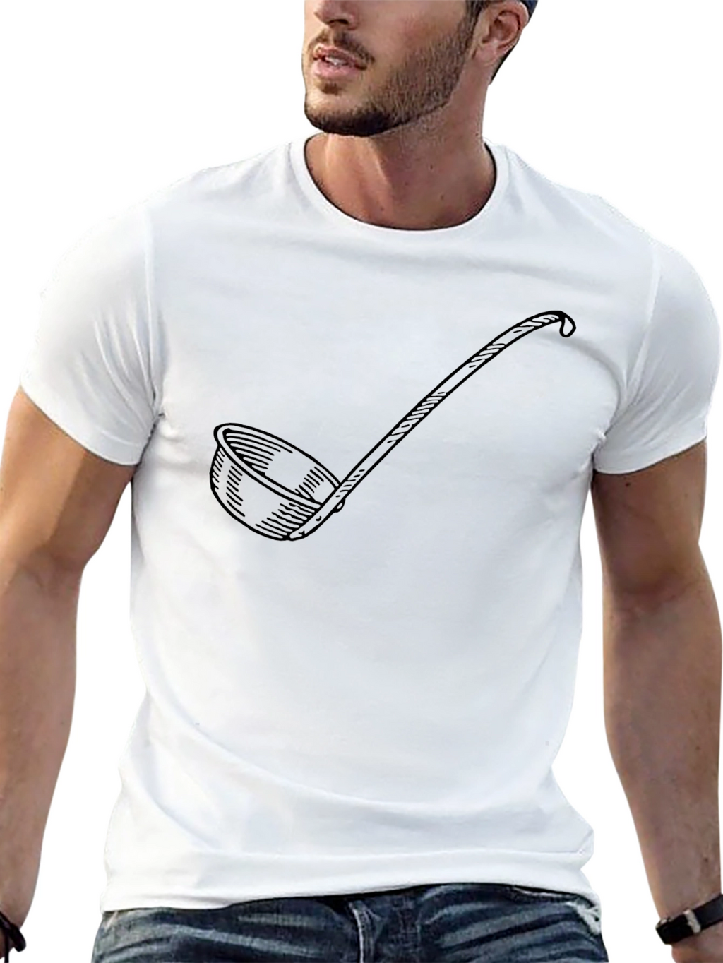 Soup Ladle Graphic Black T-Shirt - Funny Kitchen Gift