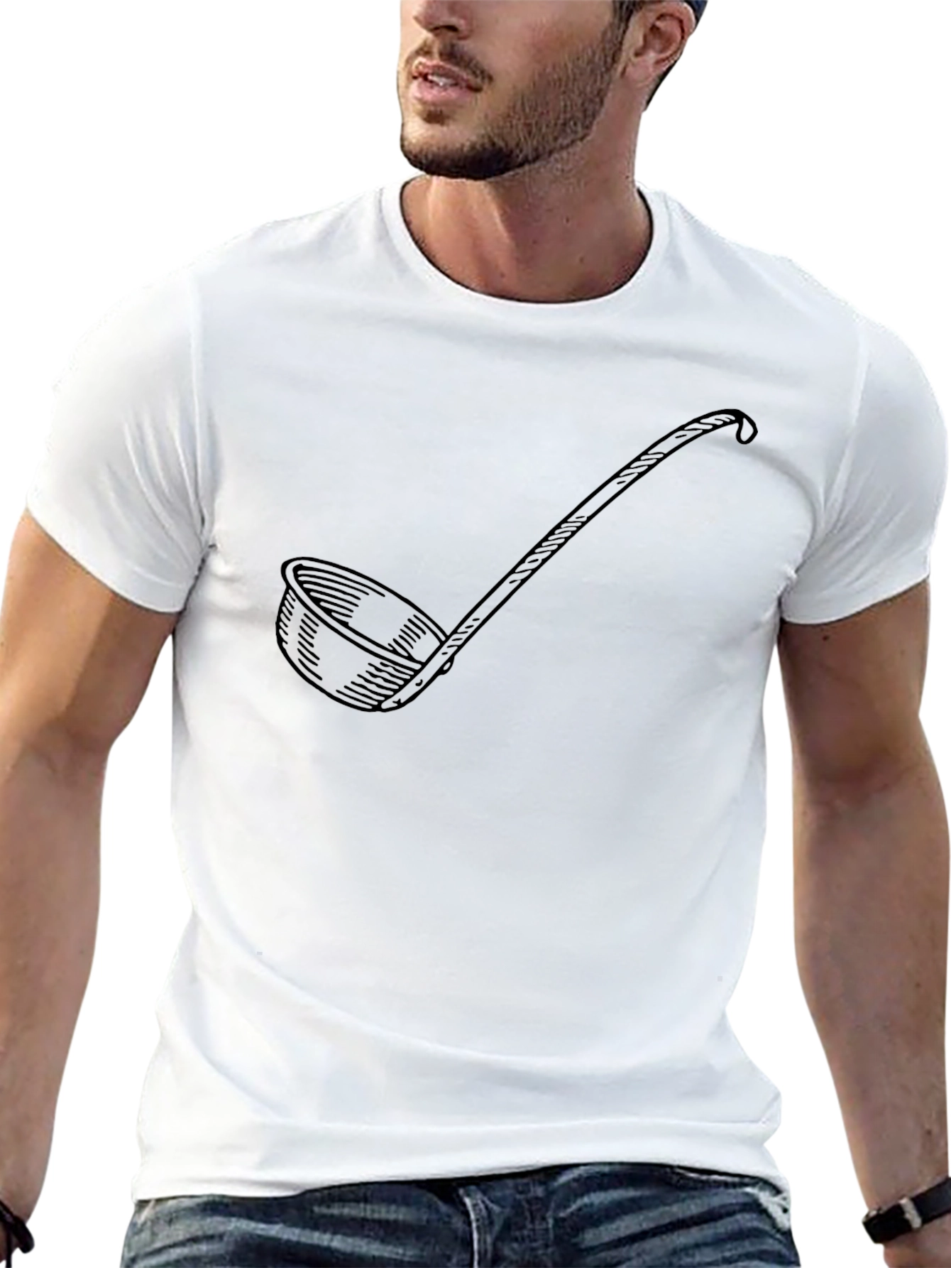 Soup Ladle Graphic Black T-Shirt - Funny Kitchen Gift