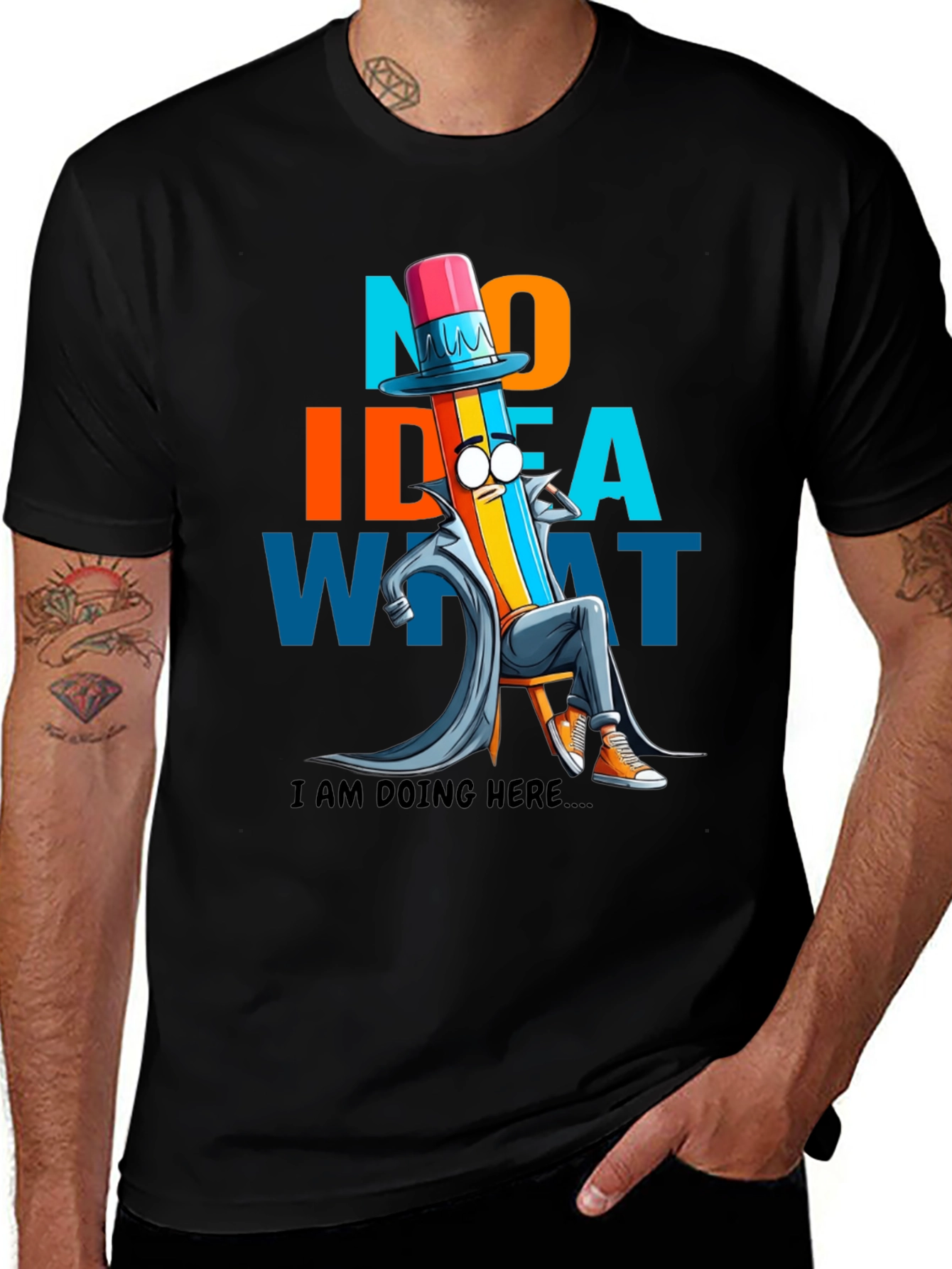 No Idea What T-Shirt - Funny Cartoon Graphic Tee