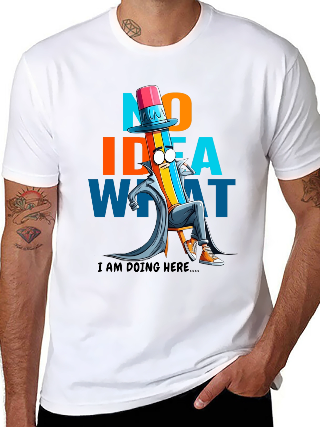 No Idea What T-Shirt - Funny Cartoon Graphic Tee