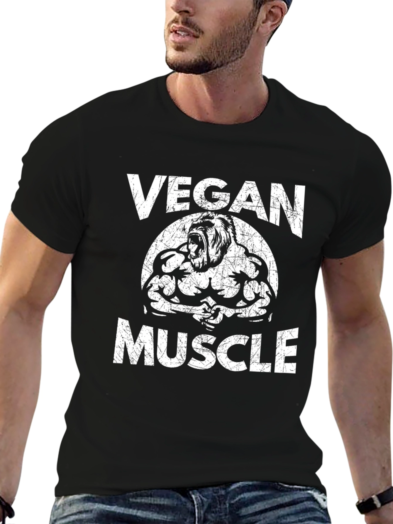 Vegan Muscle T-Shirt - Gorilla Design