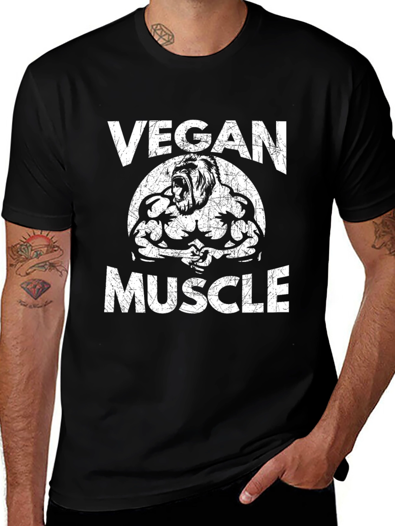 Vegan Muscle T-Shirt - Gorilla Design