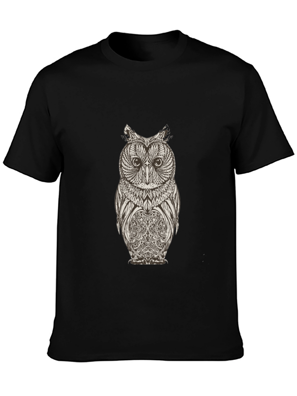 Mens Black Owl Graphic T-Shirt