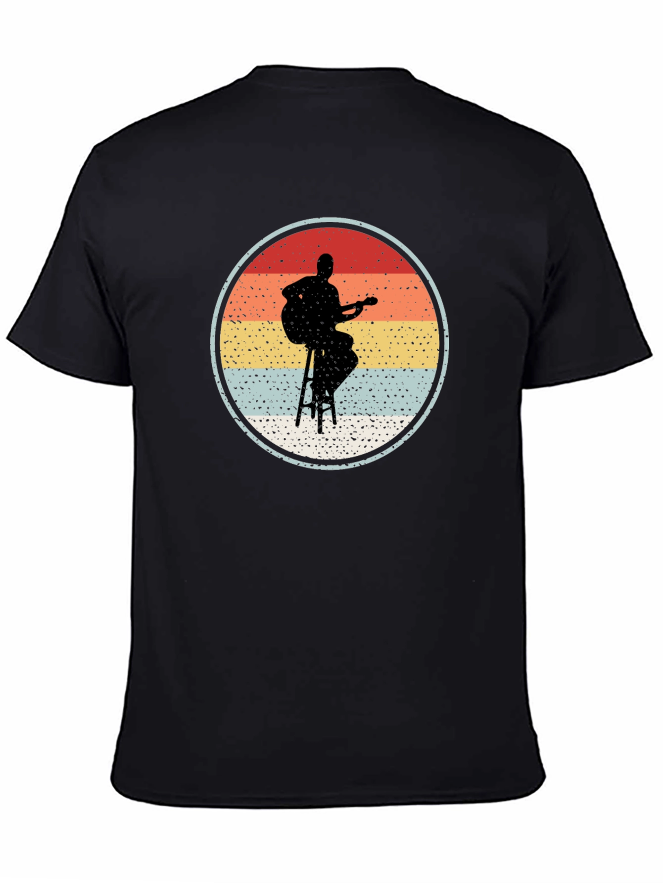 Retro Guitarist Silhouette Graphic Tee