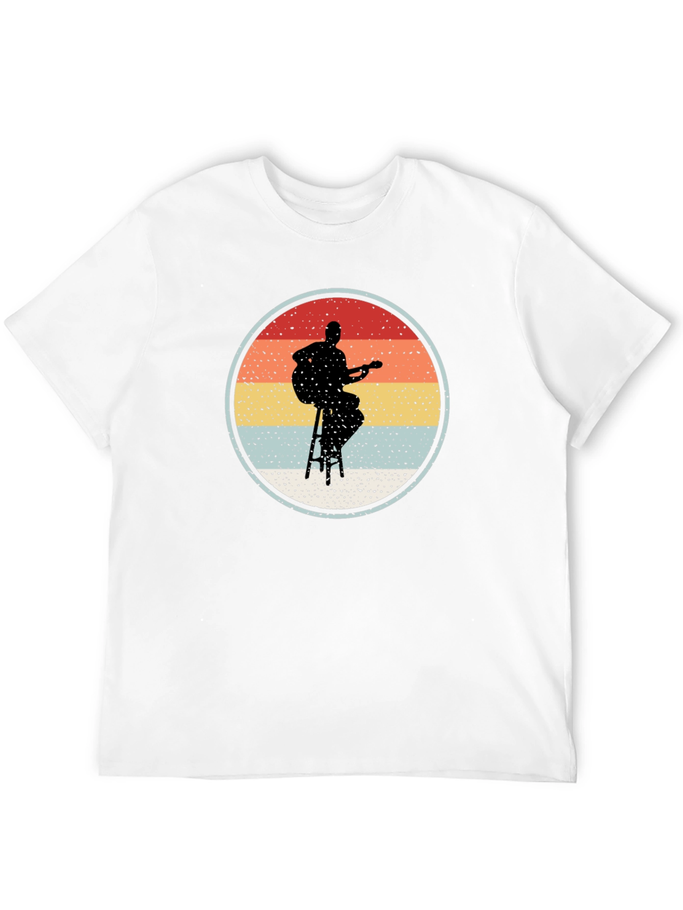 Retro Guitarist Silhouette Graphic Tee