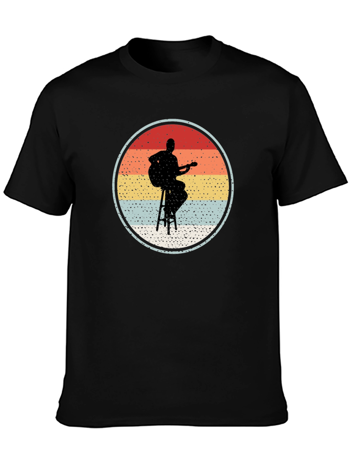 Retro Guitarist Silhouette Graphic Tee
