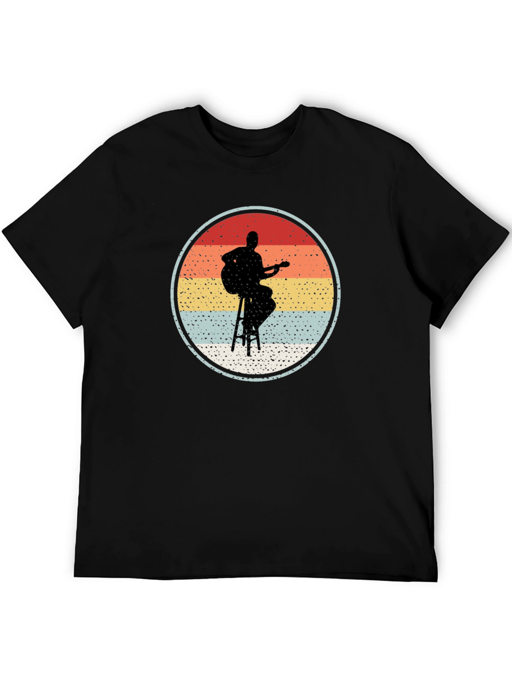 Retro Guitarist Silhouette Graphic Tee