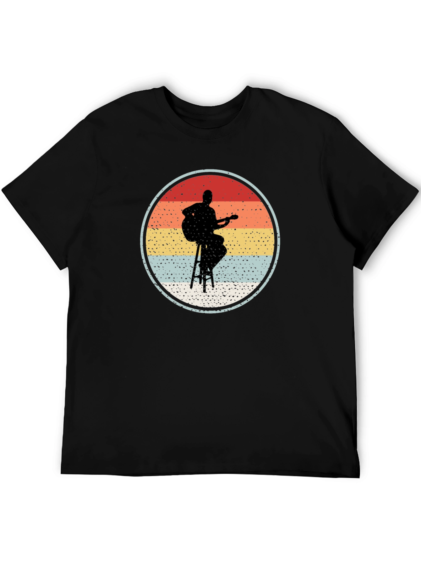 Retro Guitarist Silhouette Graphic Tee