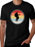 Retro Guitarist Silhouette Graphic Tee