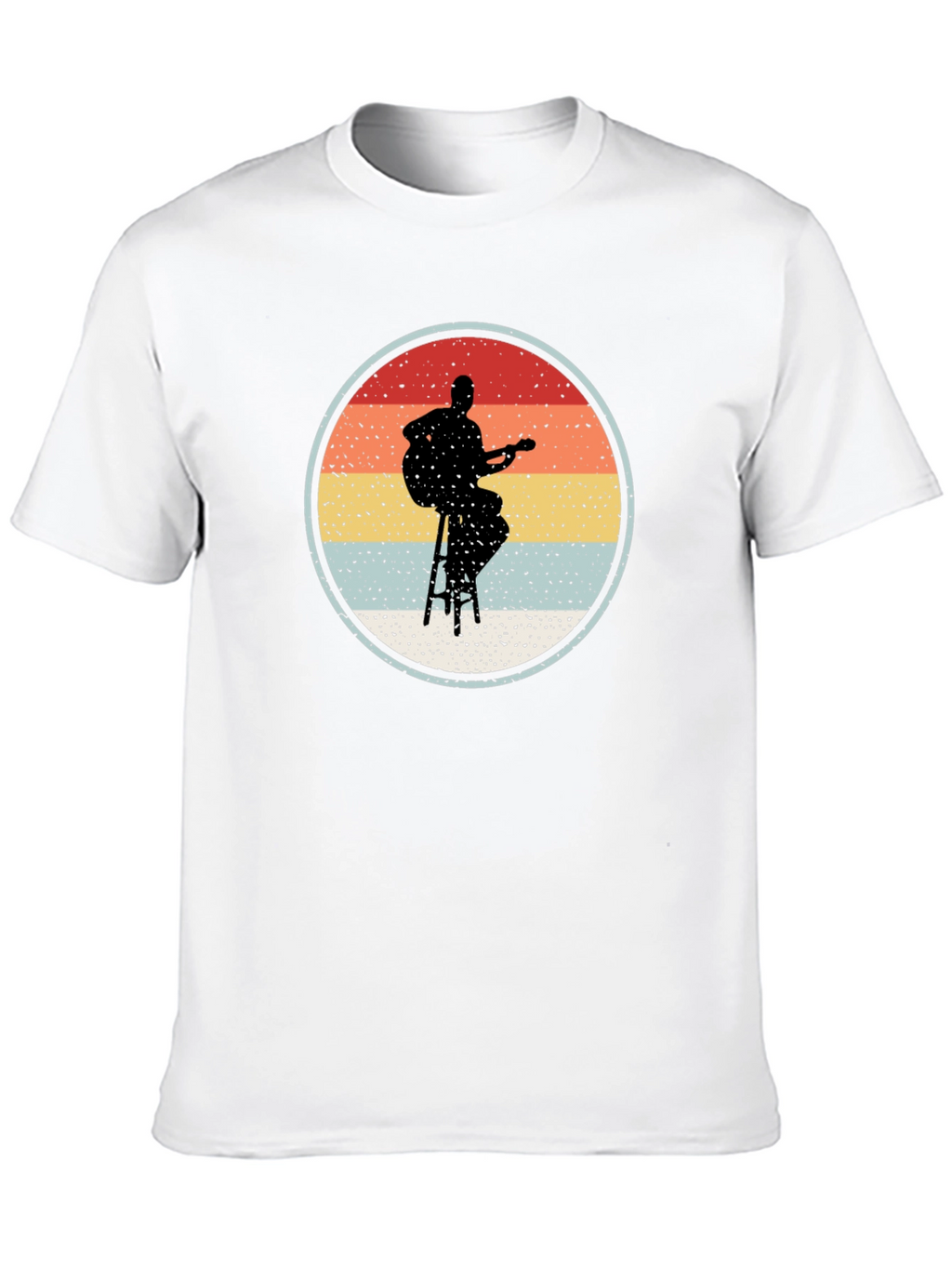 Retro Guitarist Silhouette Graphic Tee