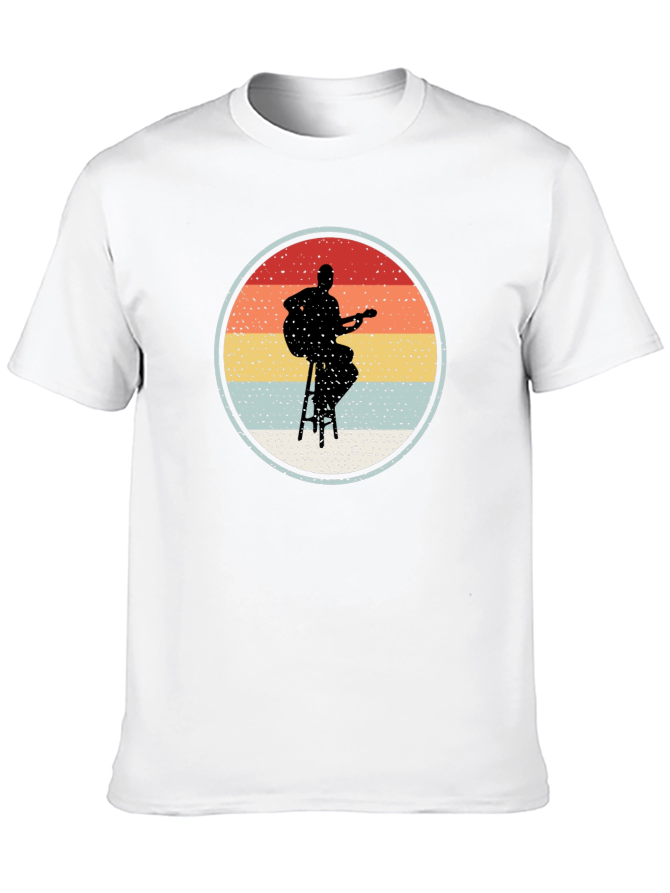 Retro Guitarist Silhouette Graphic Tee