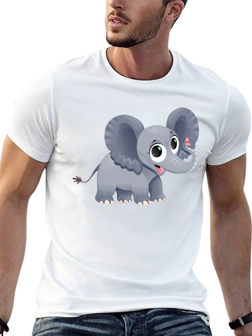 Cute Elephant Graphic Tee - Unisex Black T-Shirt