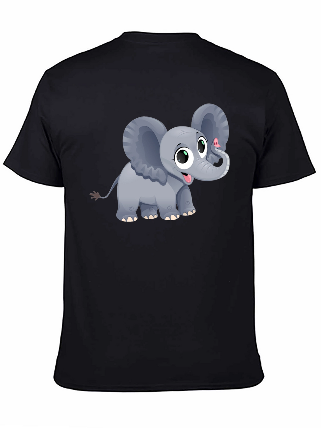 Cute Elephant Graphic Tee - Unisex Black T-Shirt