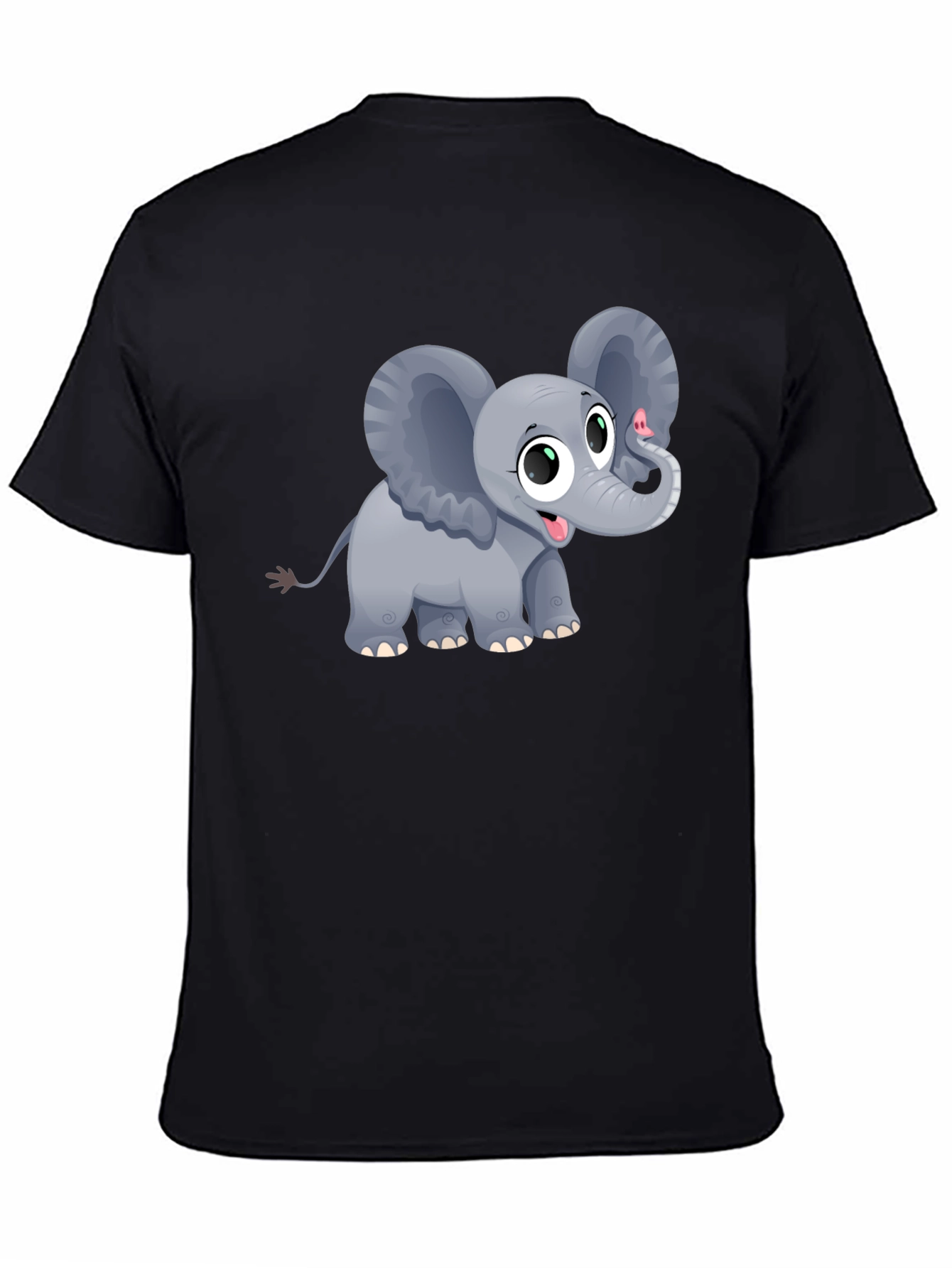 Cute Elephant Graphic Tee - Unisex Black T-Shirt