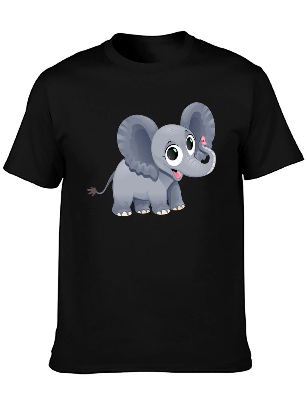 Cute Elephant Graphic Tee - Unisex Black T-Shirt