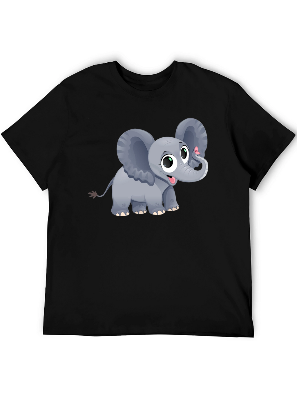 Cute Elephant Graphic Tee - Unisex Black T-Shirt