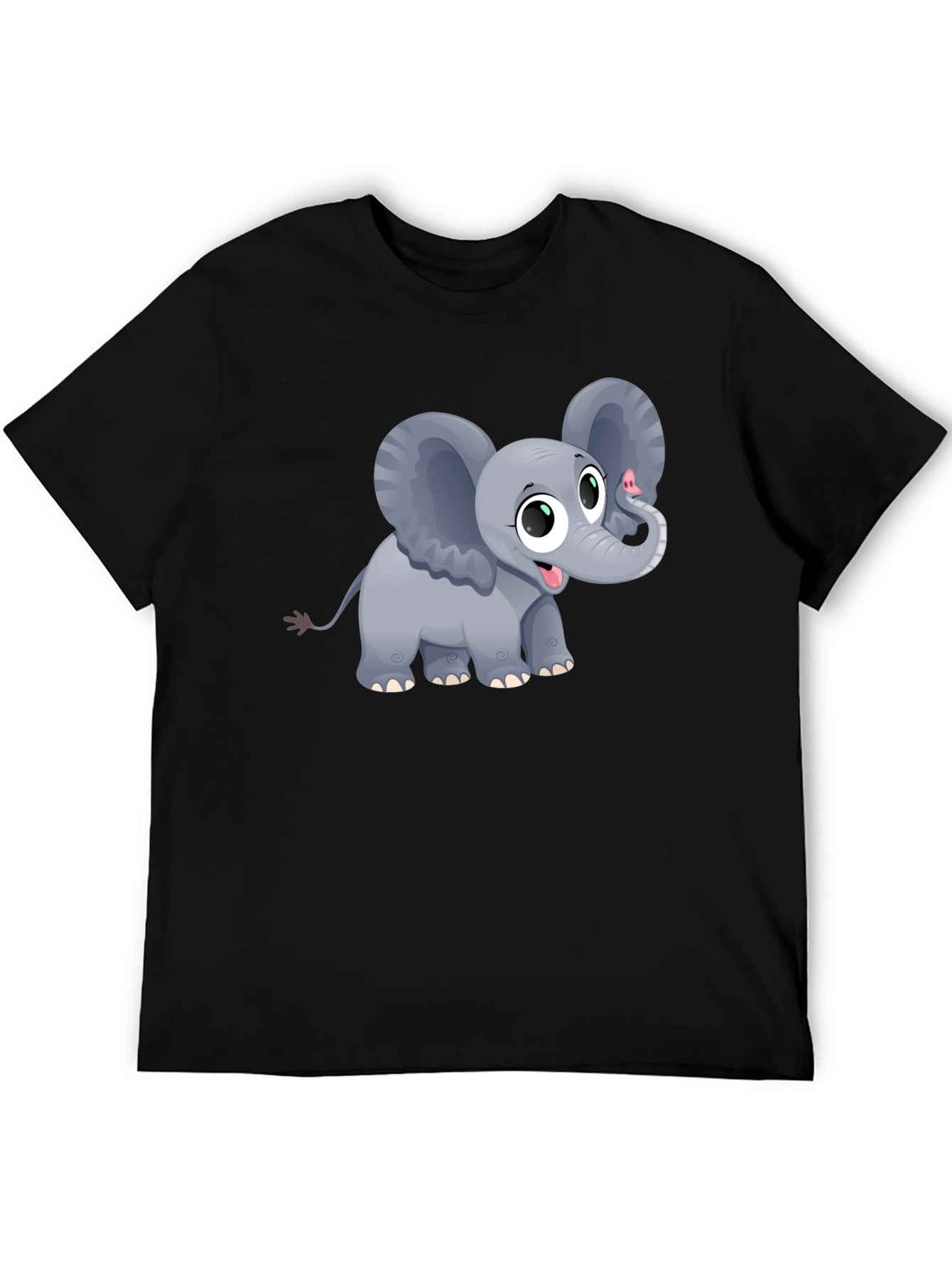 Cute Elephant Graphic Tee - Unisex Black T-Shirt